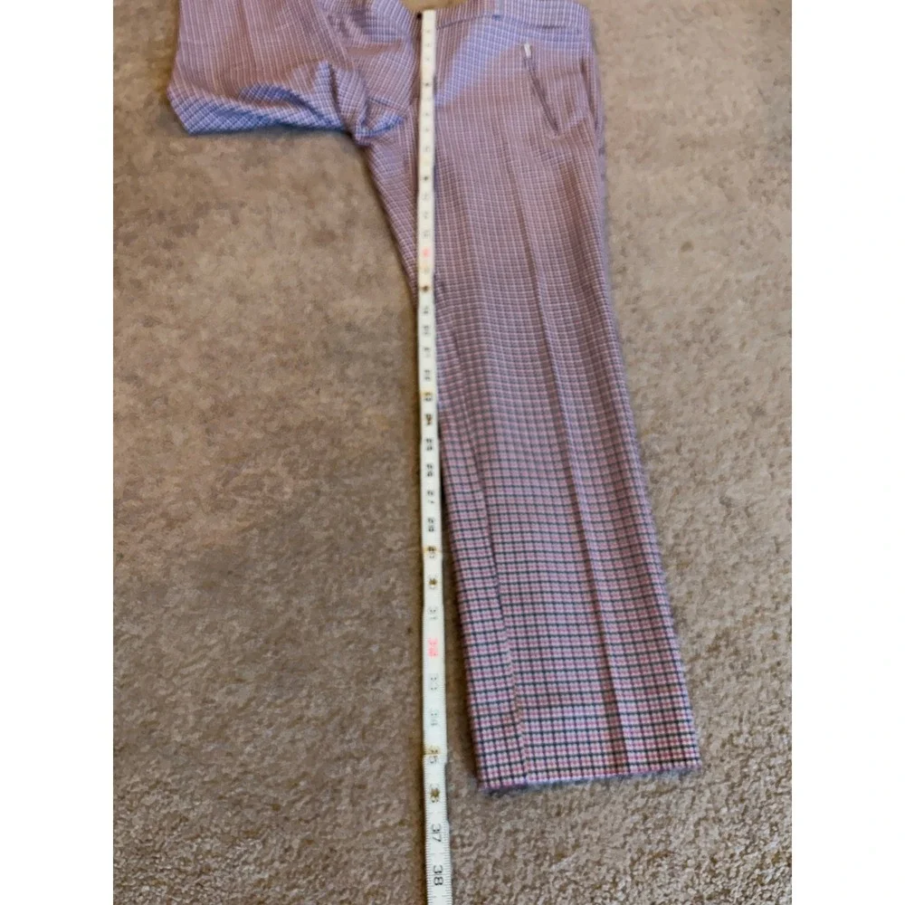 Banana Republic Sloan Tattersall Pink Navy Plaid Slim Ankle Pants 8 Career Offic